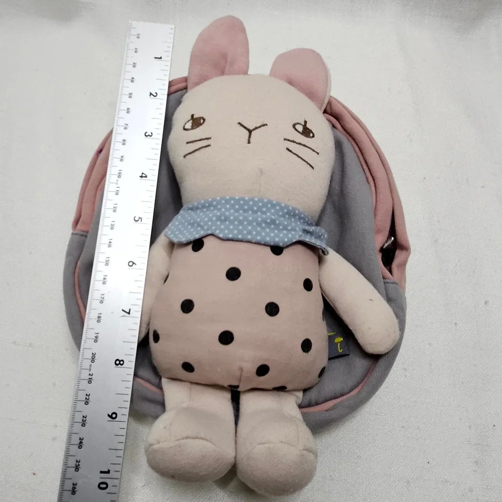 moimoln Bunny‎ Backpack Harness Toddler Pink Gray Plush Safety Leash LNX2WA3H08